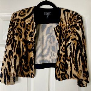 Cheetah Print size 14 cardigan with shimmer.